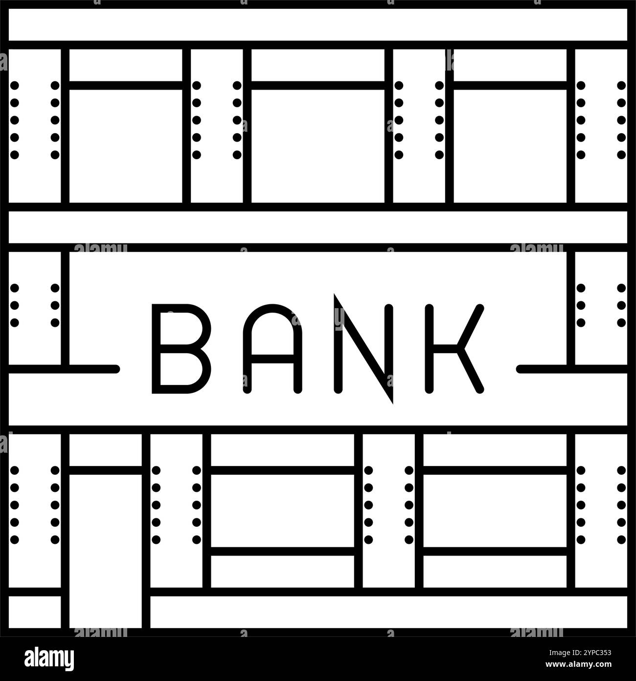 illustration vectorielle d'icône de ligne de construction de banque financière Illustration de Vecteur