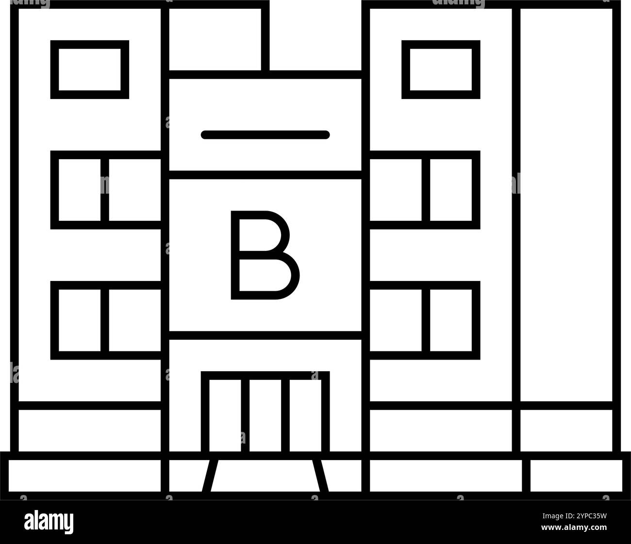 illustration vectorielle d'icône de ligne de construction de banque de maison Illustration de Vecteur