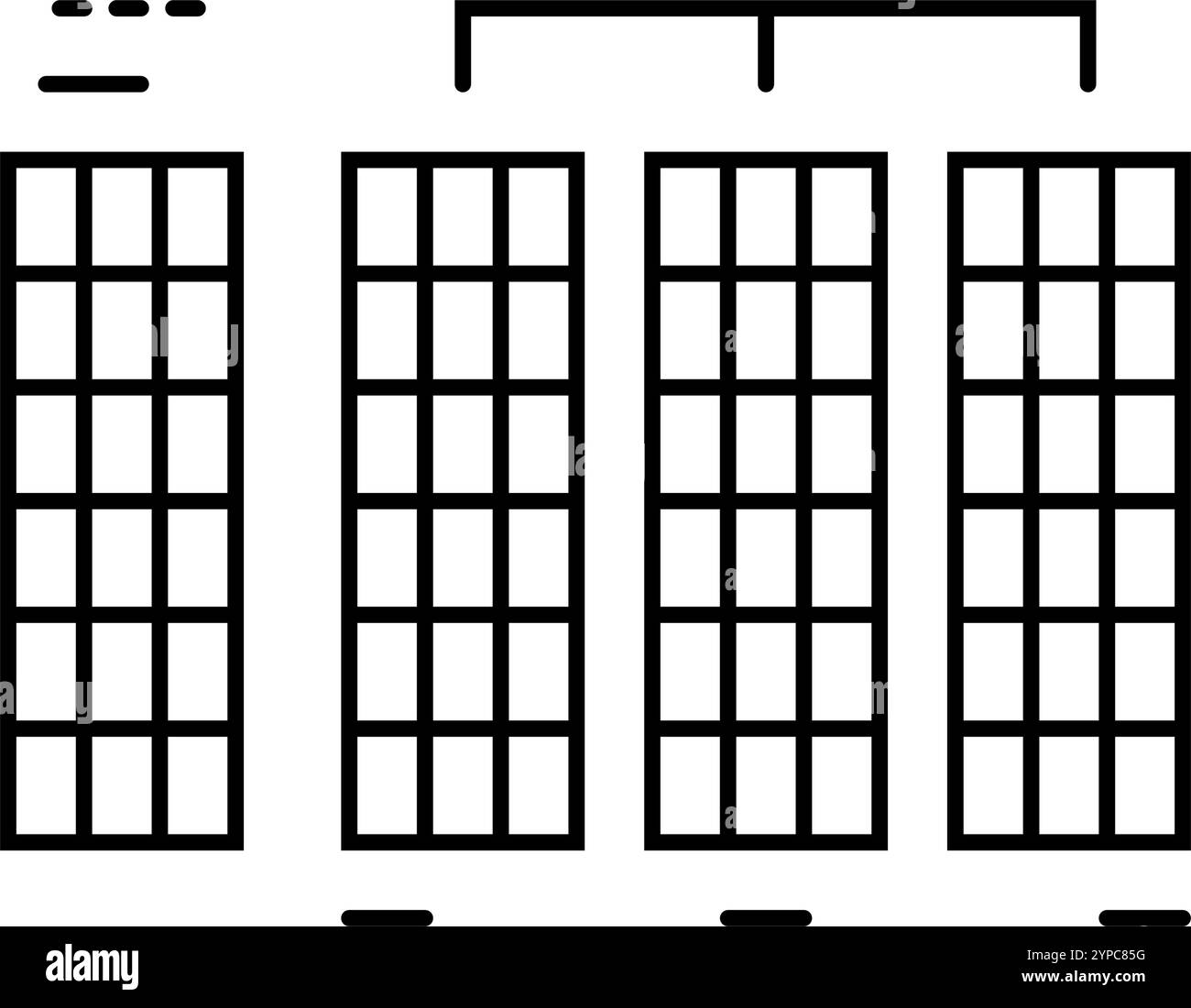 illustration vectorielle d'icône de ligne d'algorithme de tri radix Illustration de Vecteur