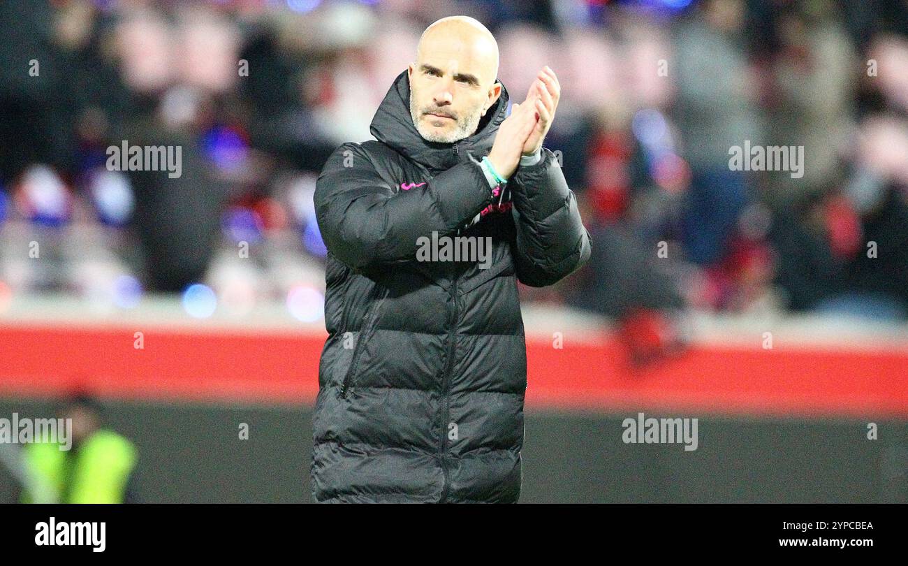 Heidenheim an der Brenz , Allemagne. 28 novembre 2024. L’entraîneur de Chelsea, Enzo Maresca, est vu lors du match de football de l’Europa Conference League entre le FCH Heidenheim et le FC Chelsea au stade Voith-Arena. Crédit : Davide Elias / Alamy Live News Banque D'Images