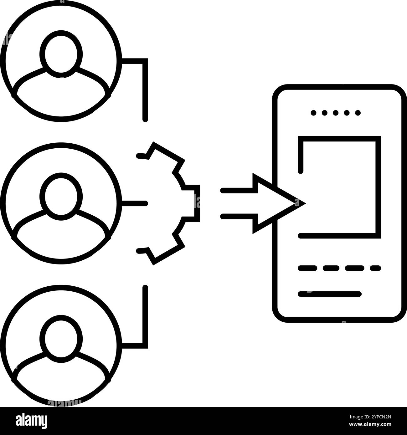 guerrilla testing ux ui design line illustration vectorielle Illustration de Vecteur