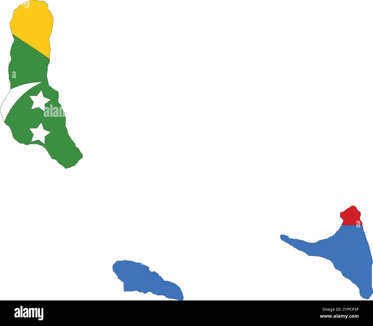 Drapeau des Comores sur la carte, carte des Comores avec drapeau, drapeau de la Nation des Comores, carte des Comores Illustration de Vecteur