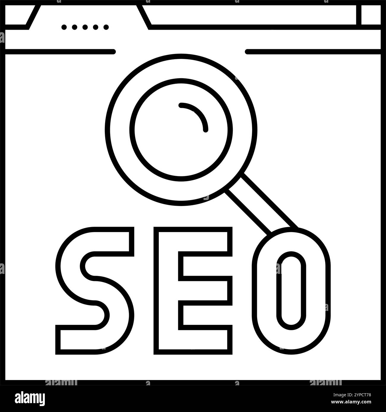 illustration vectorielle d'icône de ligne d'optimisation de moteur de recherche seo Illustration de Vecteur