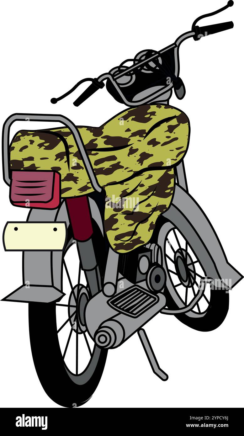 Pakistan Honda CD 70 moto, illustration vectorielle avec fond isolé. illustration vectorielle graphique de motocycle vintage. Moto rouge. Illustration de Vecteur