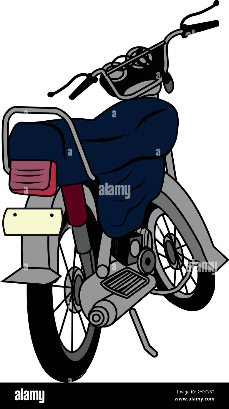 Pakistan Honda CD 70 moto, illustration vectorielle avec fond isolé. illustration vectorielle graphique de motocycle vintage. Moto rouge. Illustration de Vecteur