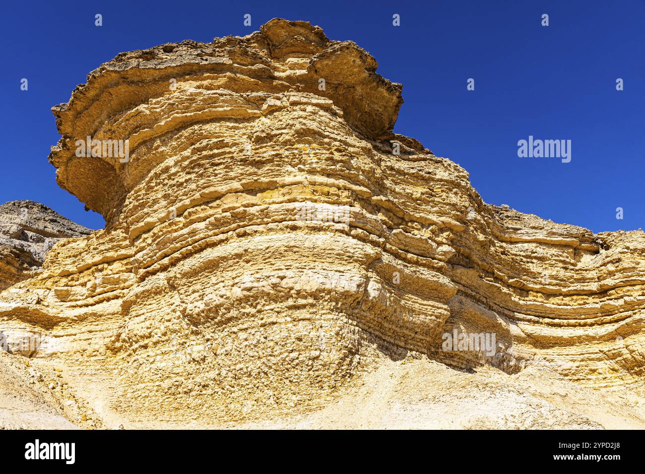 Formation rocheuse érodée sur un bord de récif fossilisé, désert de pierre de Huqf, péninsule arabique, Sultanat d'Oman Banque D'Images