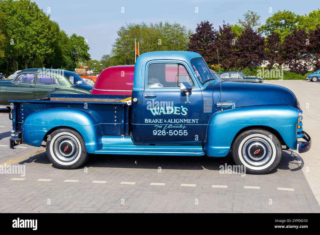 Bannière Chevrolet Pick Up Bleu 210x150 Cm - Polyester 2D, Déco Atelier, Garage, Extérieur