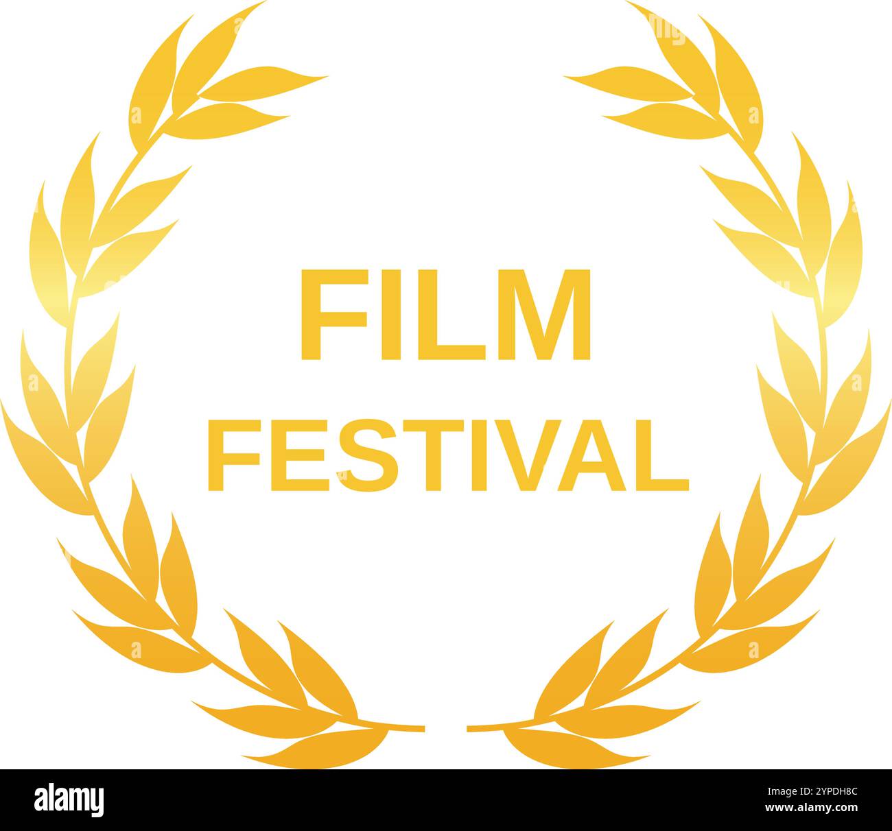 Couronne de laurier doré scintillante symbolisant le triomphe et l'accomplissement dans les festivals de cinéma du monde entier, représentant le travail acharné et le dévouement dans un cinéma exceptionnel Illustration de Vecteur