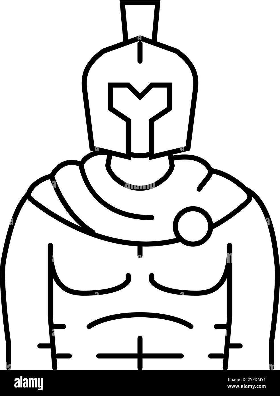 illustration vectorielle d'icône de ligne de soldat antique de gladiateur Illustration de Vecteur