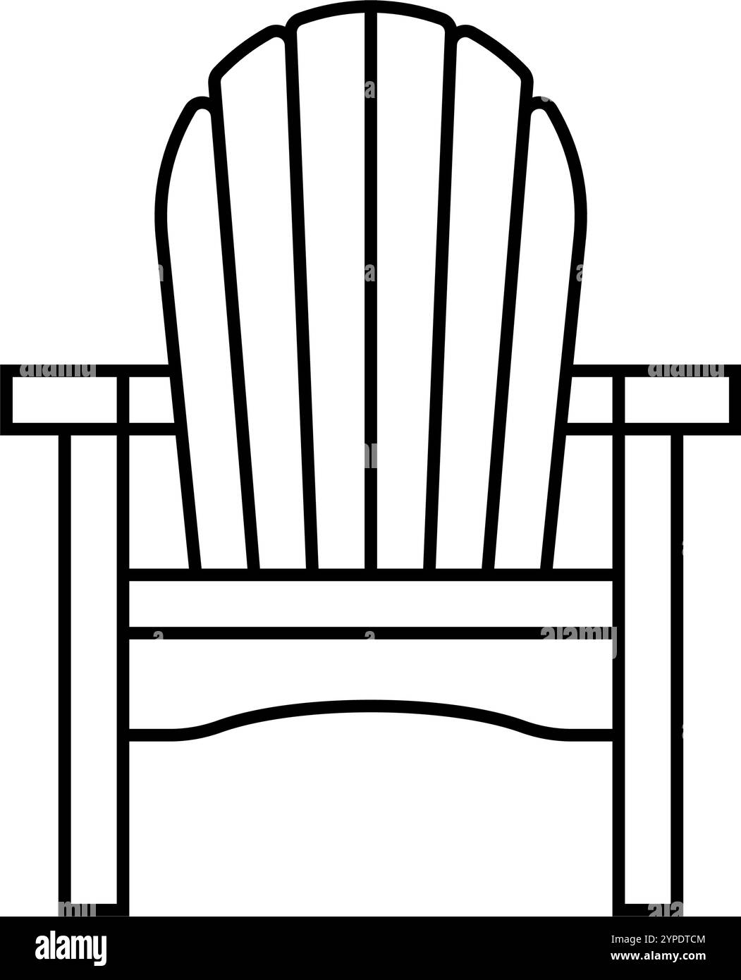 illustration vectorielle d'icône de ligne de meubles d'extérieur de chaise adirondack Illustration de Vecteur