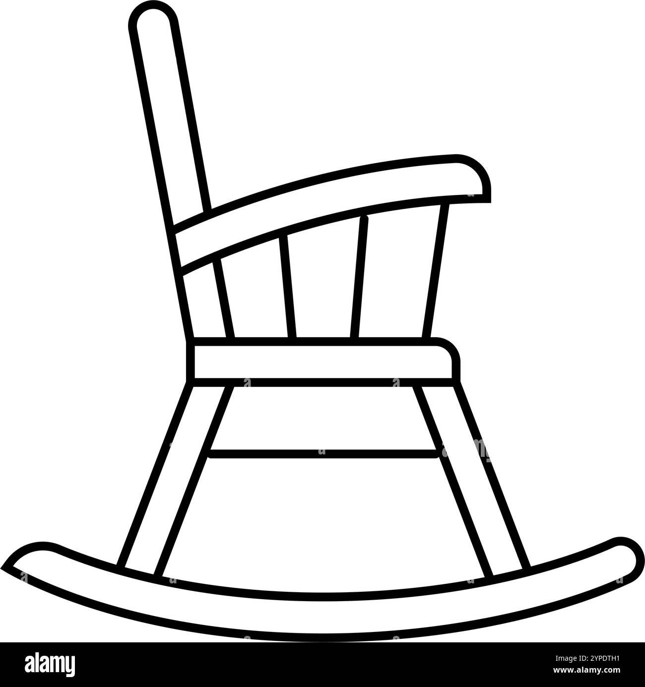 illustration vectorielle d'icône de ligne de meubles d'extérieur de chaise à bascule Illustration de Vecteur