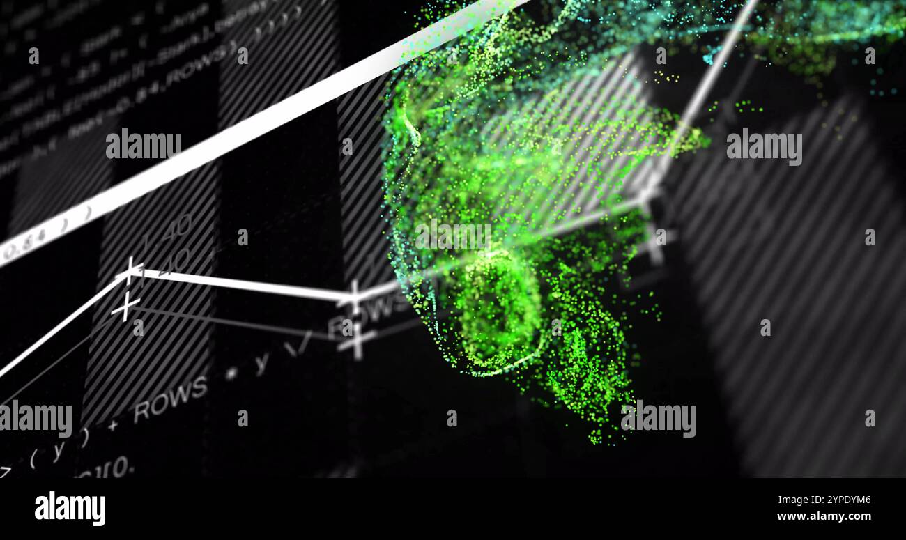 Visualisation numérique du cerveau et traitement des données image sur code de programmation Banque D'Images