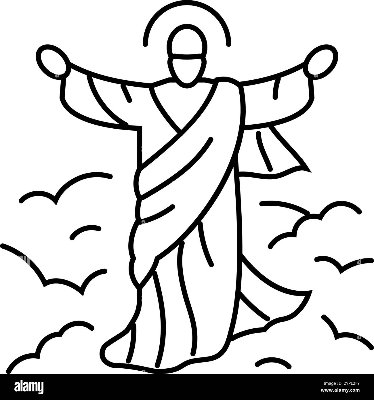 ascension de jésus fête catholique illustration vectorielle d'icône de ligne de vacances Illustration de Vecteur