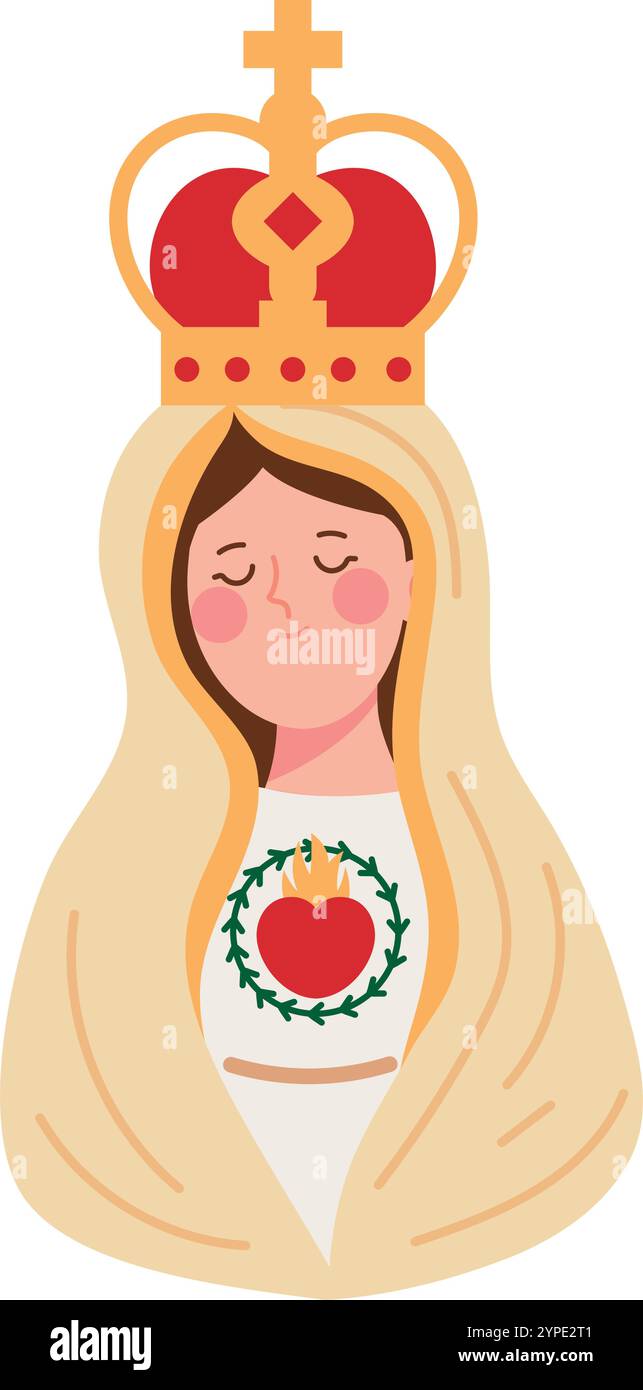 vierge de fatima caractère Illustration de Vecteur