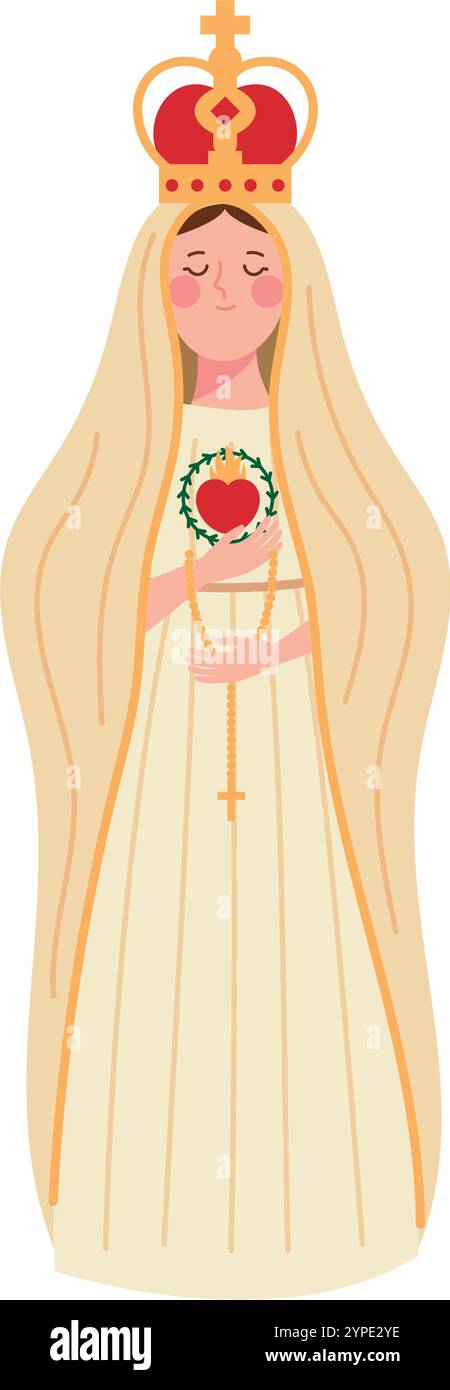 statue de la vierge de fatima Illustration de Vecteur
