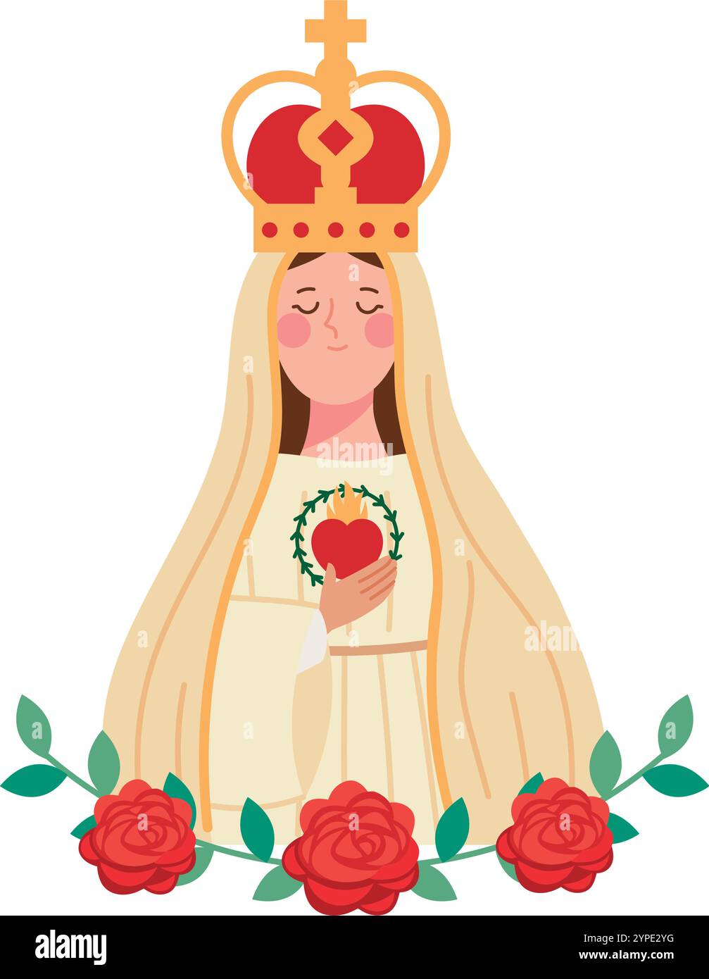 vierge de fatima avec fleur Illustration de Vecteur