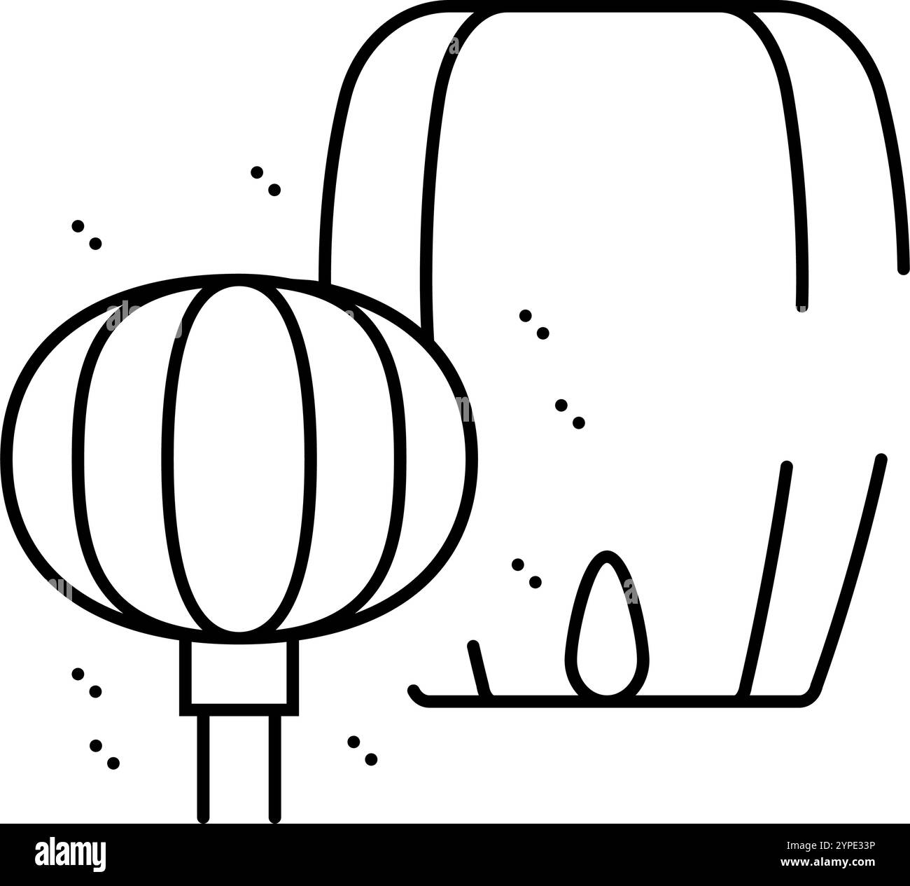 lanterne festival chinois d'icône de ligne de vacances illustration vectorielle Illustration de Vecteur