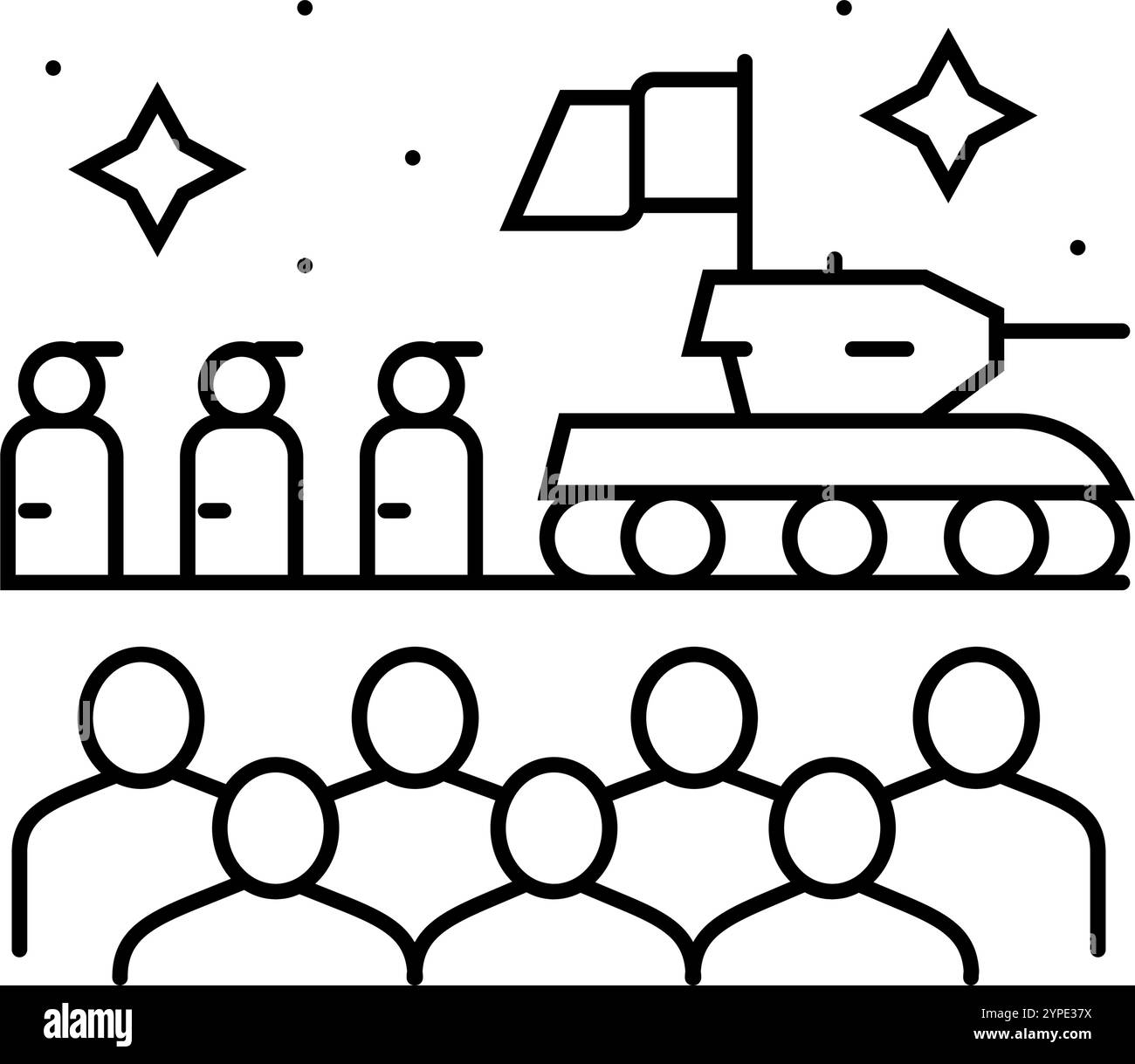 illustration vectorielle d'icône de ligne de vacances chinoise de jour de l'armée Illustration de Vecteur