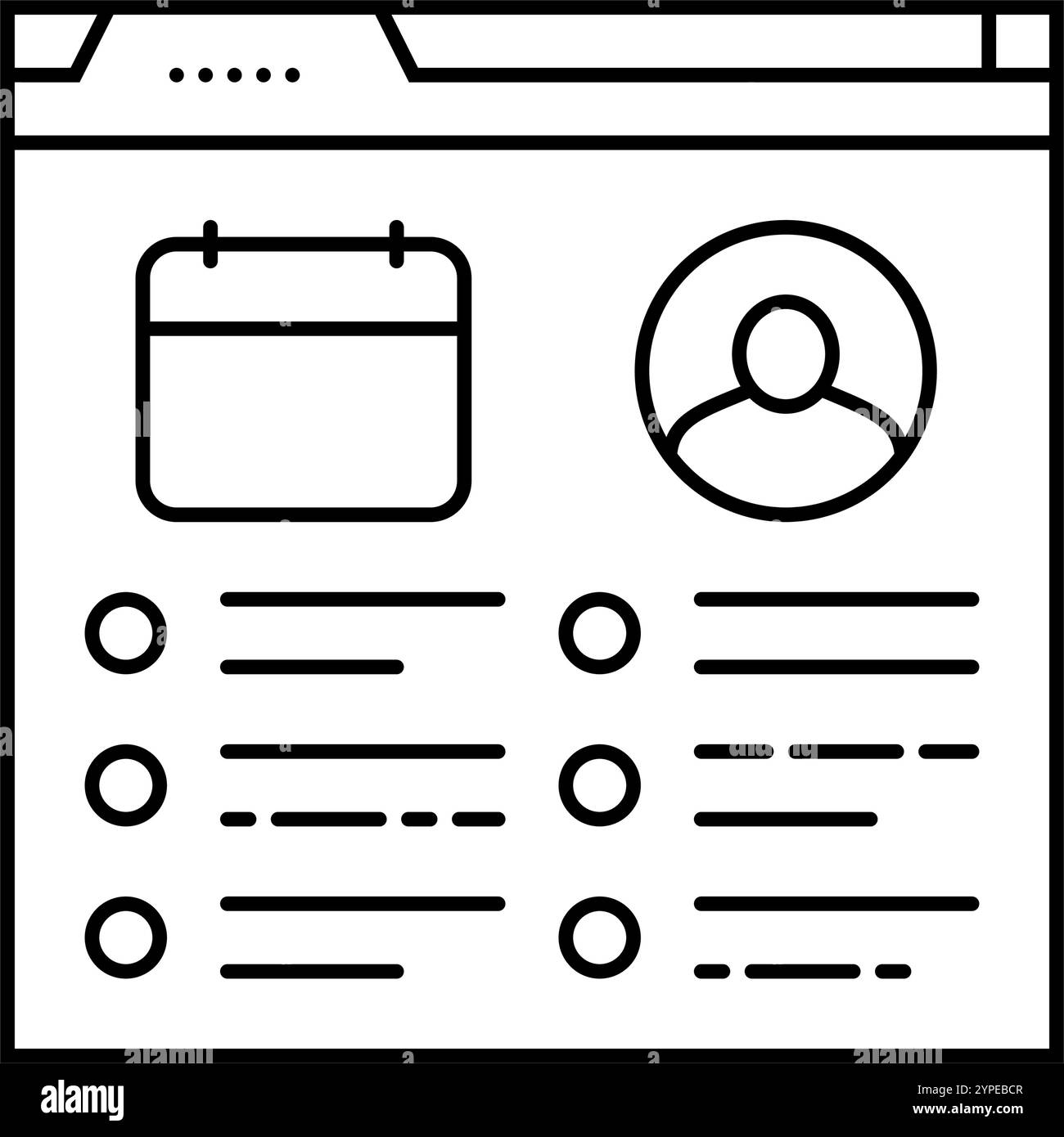 illustration vectorielle d'icône de ligne de conférence virtuelle de calendrier d'événement Illustration de Vecteur