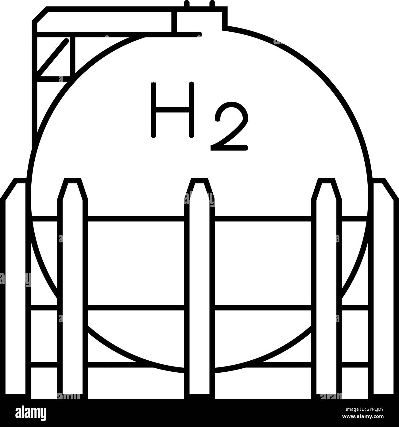 illustration vectorielle d'icône de ligne d'énergie de réservoirs d'hydrogène Illustration de Vecteur