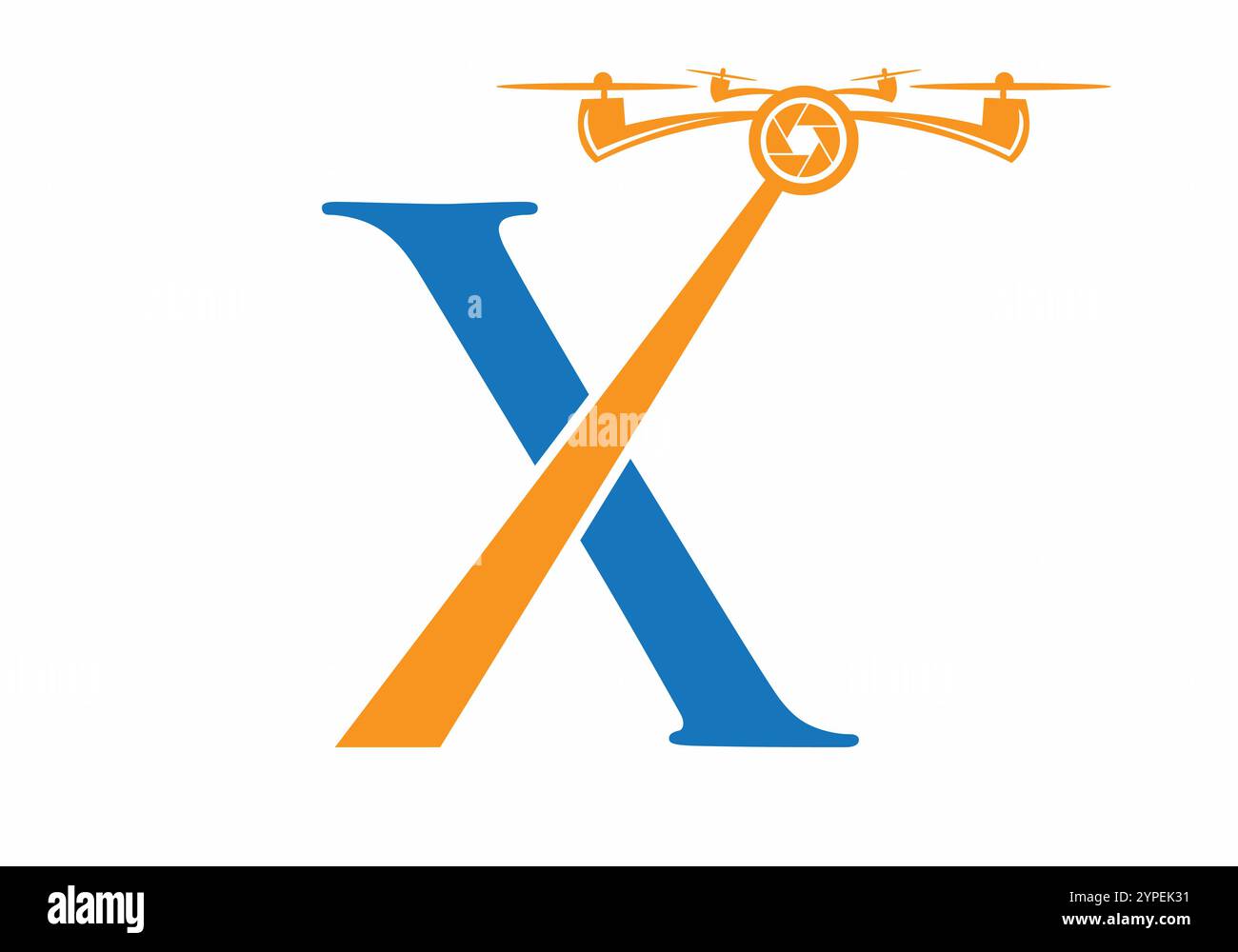 Lettre initiale X Drone logo concept pour la photographie modèle de vecteur de symbole Illustration de Vecteur