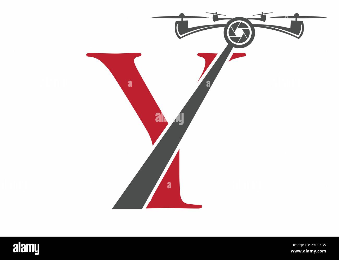 Lettre initiale y Drone logo concept pour la photographie modèle de vecteur de symbole Illustration de Vecteur