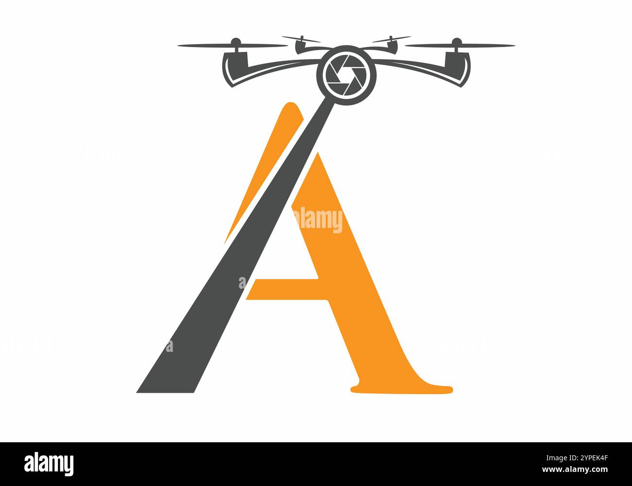Lettre initiale Un concept de logo Drone pour la photographie modèle de vecteur de symbole Illustration de Vecteur