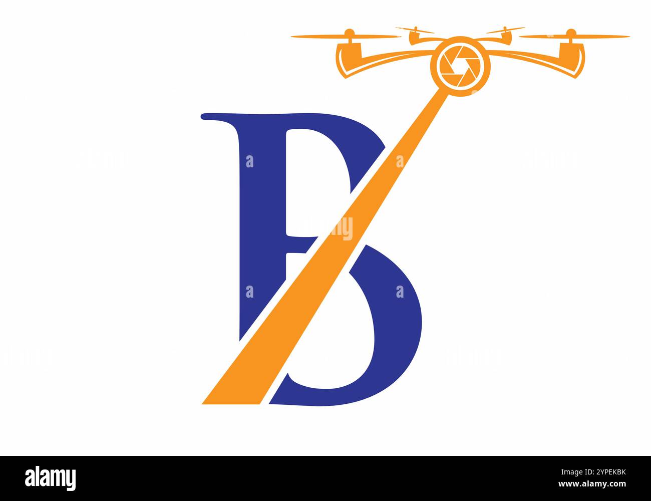 Lettre initiale B Drone logo concept pour la photographie modèle de vecteur de symbole Illustration de Vecteur
