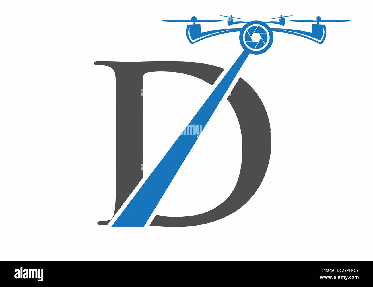 Lettre initiale d Drone logo concept pour la photographie modèle de vecteur de symbole Illustration de Vecteur