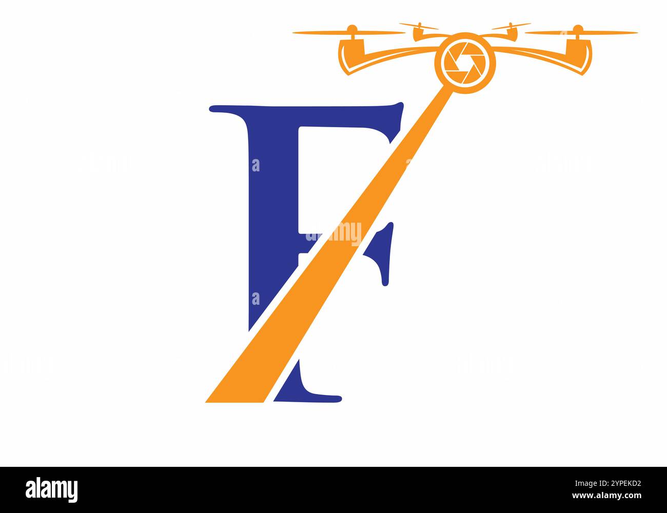 Lettre initiale F Drone logo concept pour la photographie modèle de vecteur de symbole Illustration de Vecteur
