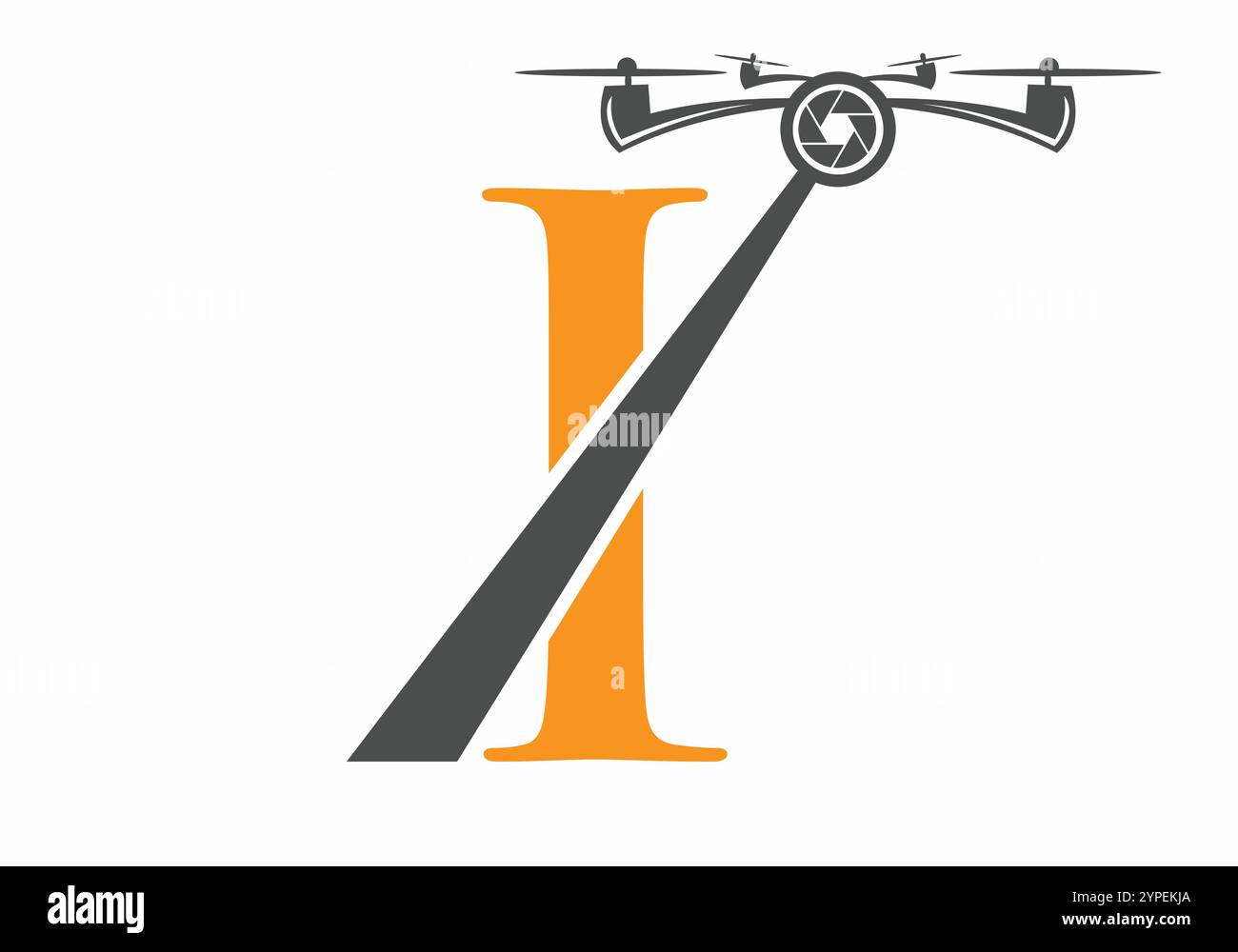 Lettre initiale I Drone logo concept pour la photographie modèle de vecteur de symbole Illustration de Vecteur