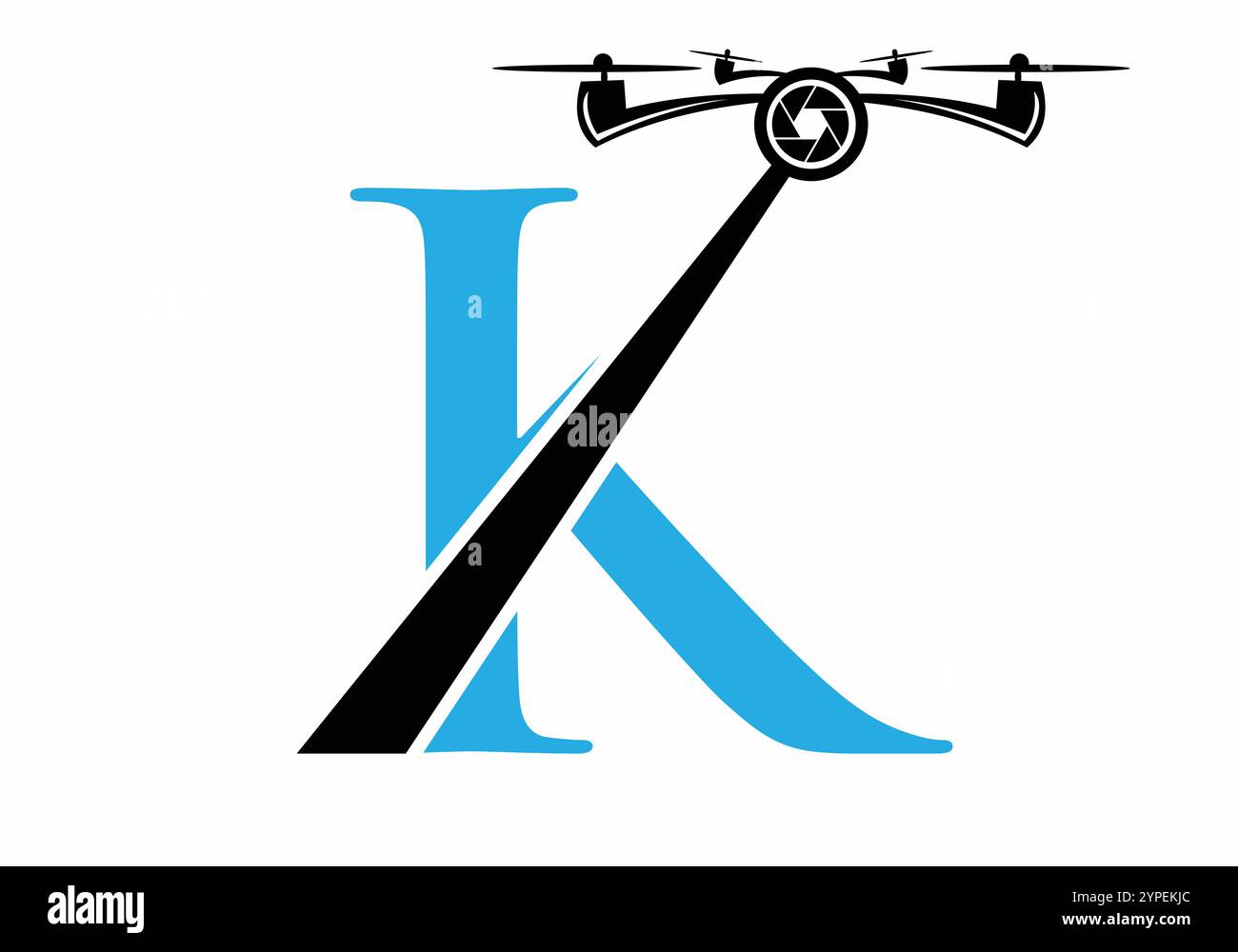 Lettre initiale K Drone logo concept pour la photographie modèle de vecteur de symbole Illustration de Vecteur