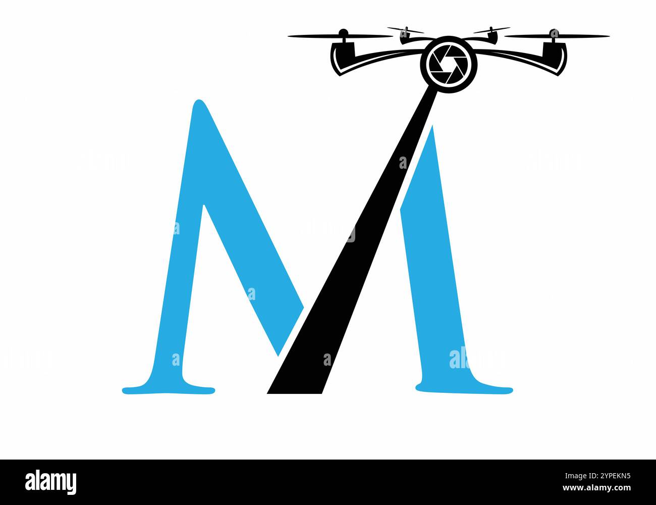 Lettre initiale M Drone logo concept pour la photographie modèle de vecteur de symbole Illustration de Vecteur