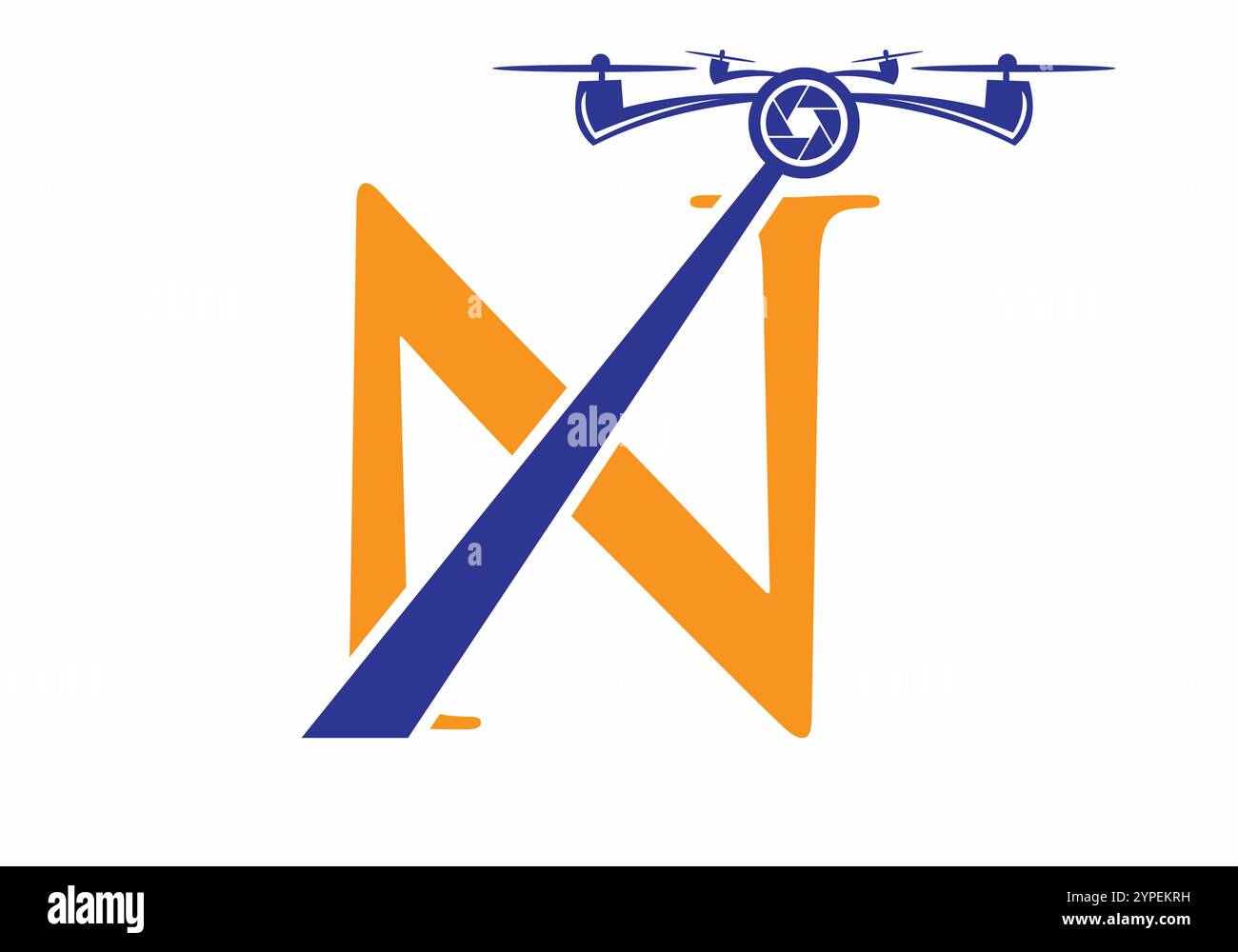 Lettre initiale N Drone logo concept pour la photographie modèle de vecteur de symbole Illustration de Vecteur