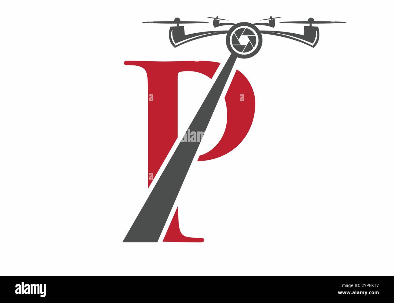 Lettre initiale P Drone logo concept pour la photographie modèle de vecteur de symbole Illustration de Vecteur