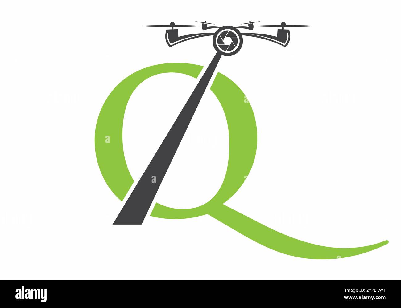 Lettre initiale Q Drone logo concept pour la photographie modèle de vecteur de symbole Illustration de Vecteur