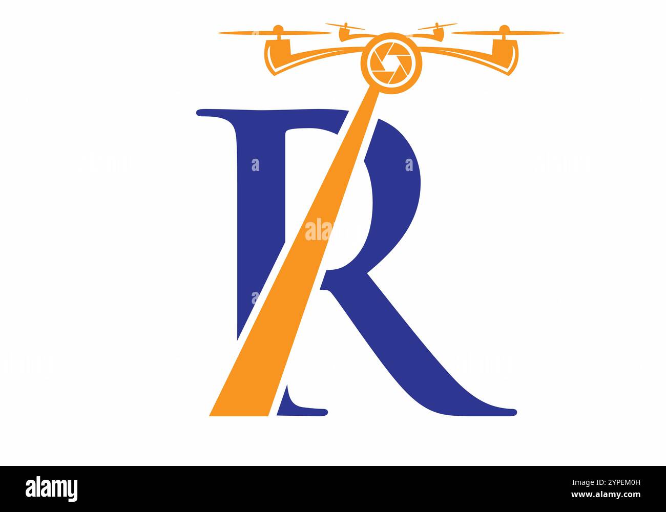 Lettre initiale R Drone logo concept pour la photographie modèle de vecteur de symbole Illustration de Vecteur