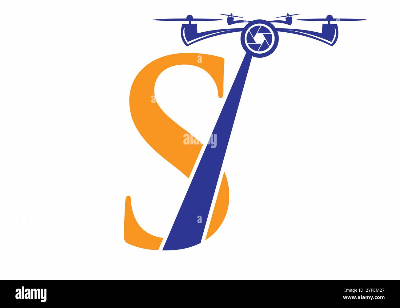 Lettre initiale S Drone logo concept pour la photographie modèle de vecteur de symbole Illustration de Vecteur