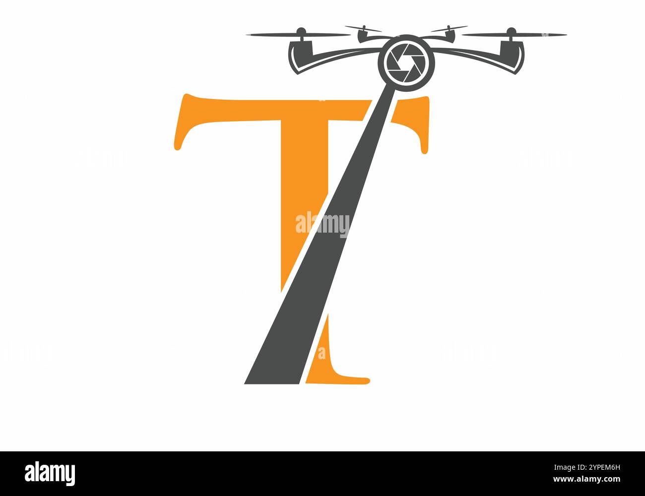 Lettre initiale T Drone logo concept pour la photographie modèle de vecteur de symbole Illustration de Vecteur