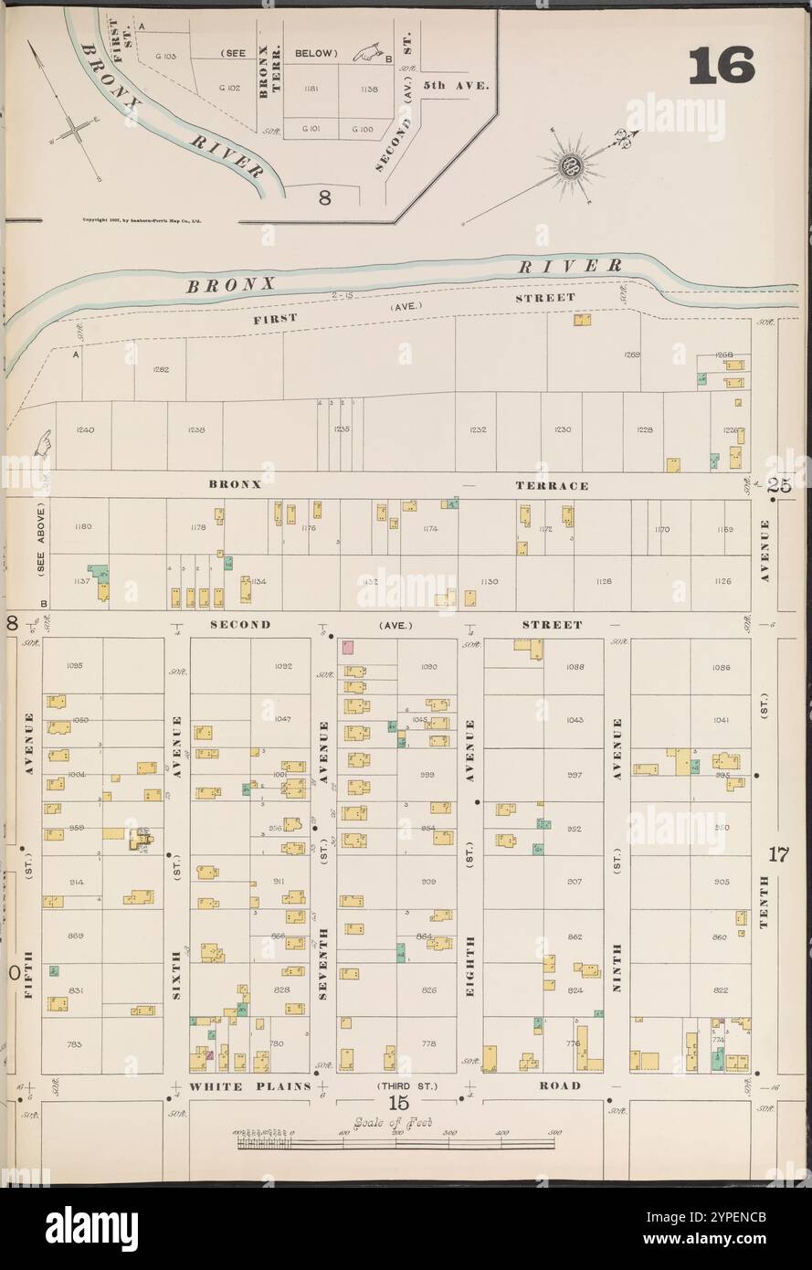 Bronx, V. B, plaque no 16 [carte bornée par la rivière Bronx, 10e avenue, chemin White Plains, 5e avenue] 1897 Banque D'Images