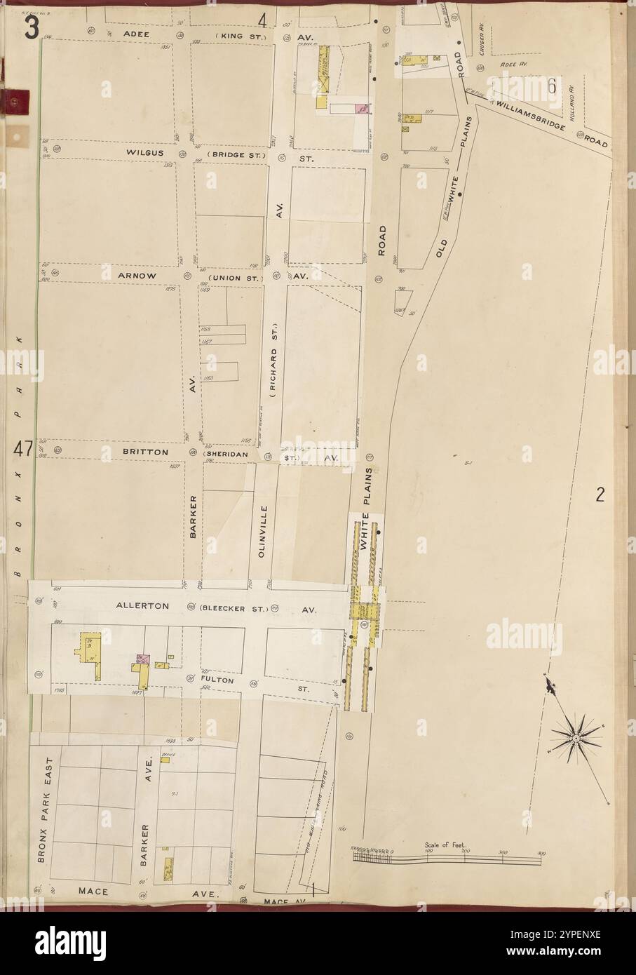 Bronx, V. B, plate No. 3 [carte délimitée par Adee Ave., White Plains, Mace Ave., Bronx Park E.] 1905 - 1908 Banque D'Images