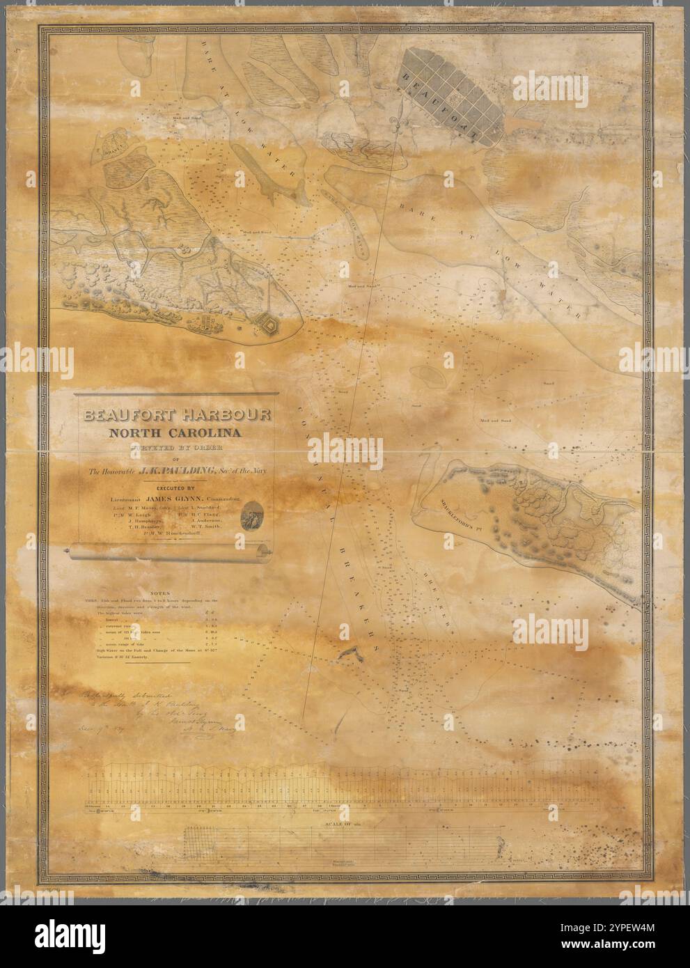 Port de Beaufort, Caroline du Nord 1839 Banque D'Images