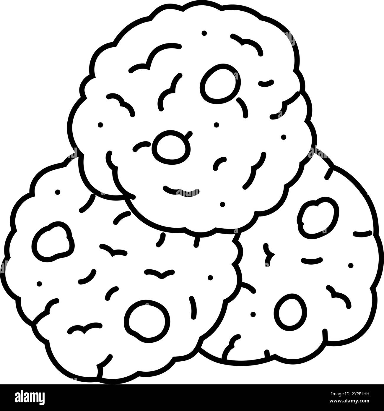 illustration vectorielle d'icône de ligne de nourriture de casse-croûte de biscuits d'avoine Illustration de Vecteur