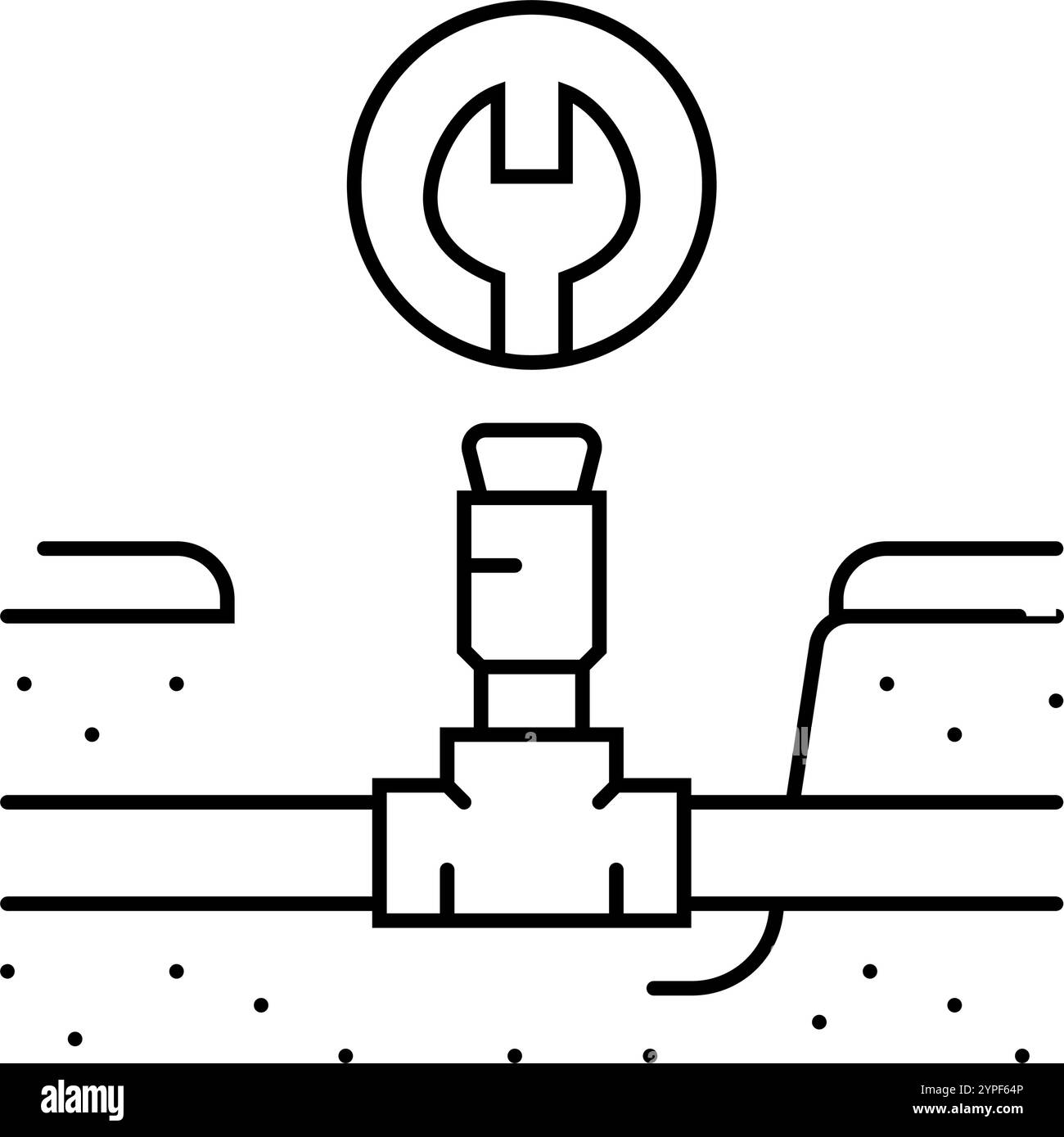 illustration vectorielle d'icône de ligne d'entretien de jardin de réparation de système d'arrosage Illustration de Vecteur
