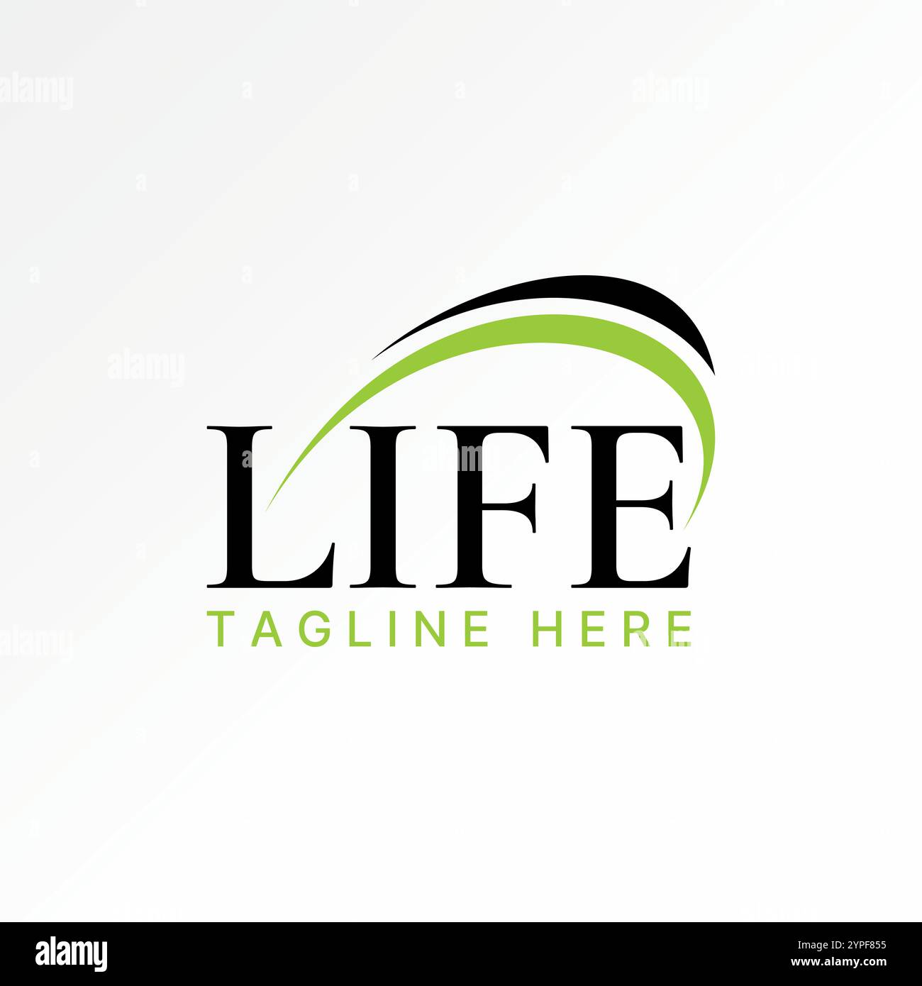 Conception de logo concept graphique créatif premium vecteur stock image texte graphique Word Life serif font unique deux swoosh wave à monogramme marque de typographie Illustration de Vecteur