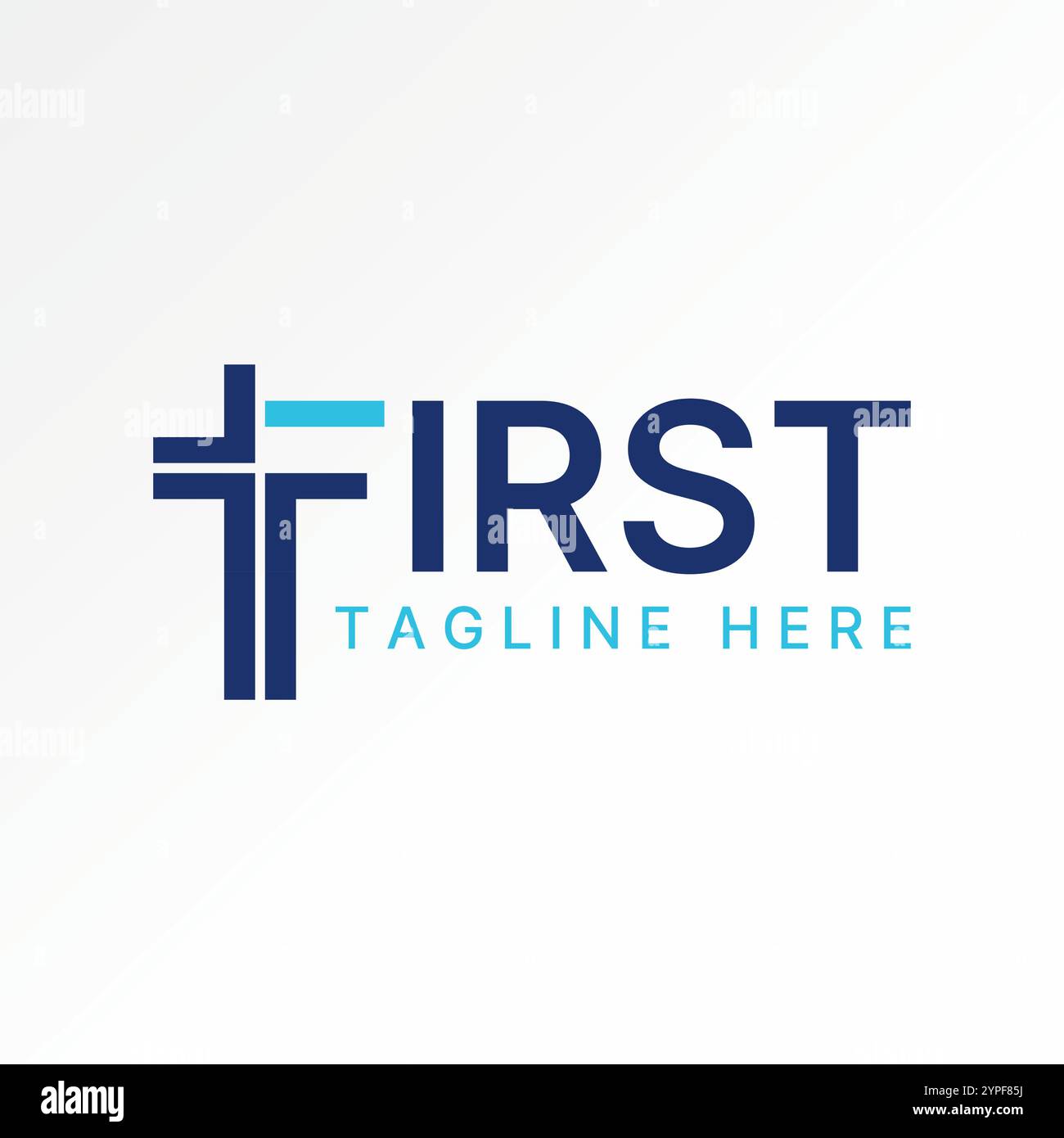 Conception de logo concept graphique créatif premium vecteur stock image texte graphique premier symbole de croix chrétienne de l'église à la police monogramme typographie religion Illustration de Vecteur