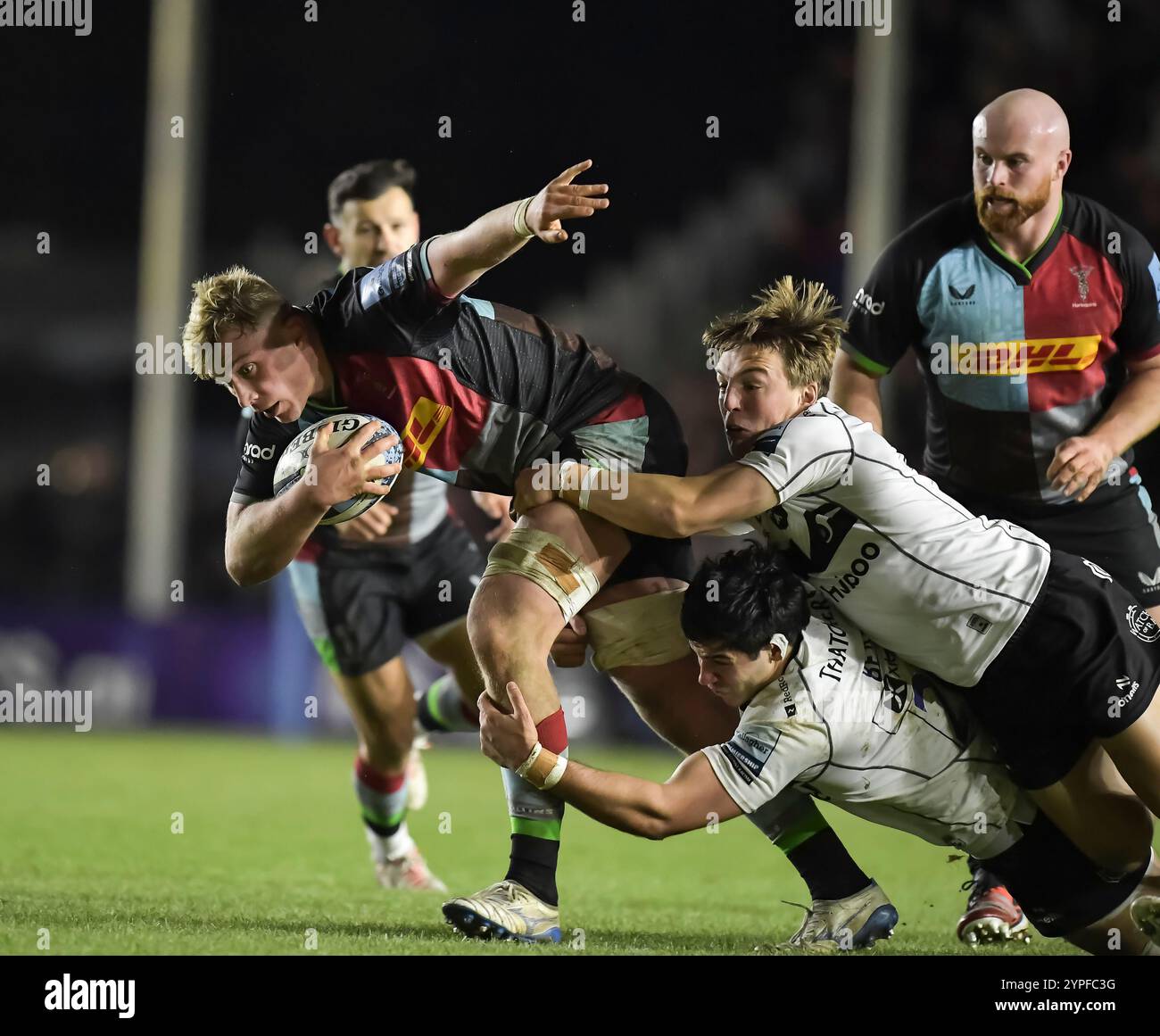 Jack Kenningham des Harlequins en action lors du Gallagher Premiership Rugby match entre Harlequins et Bristol Bears au Stoop le 29 novembre 2024 à Londres, en Angleterre. Crédit : Gary Mitchell, GMP Media/Alamy Live News Banque D'Images