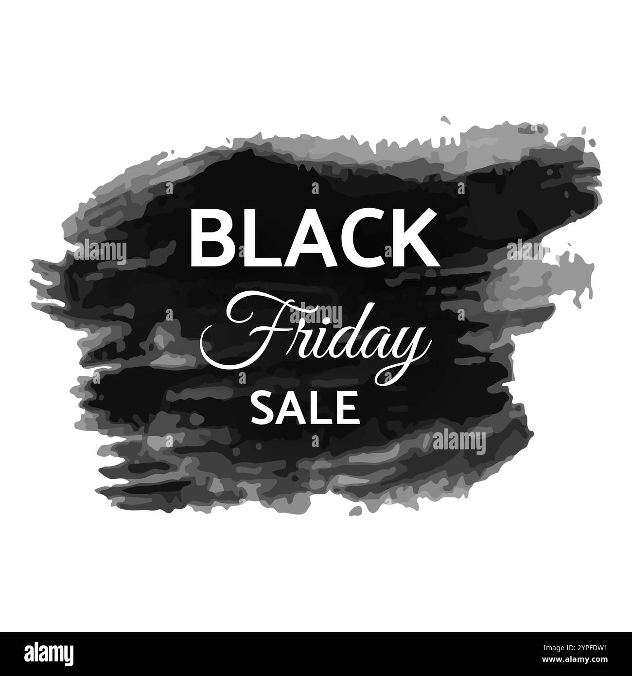 Bannière de solde du vendredi fou. Texte blanc sur un trait de pinceau grunge foncé. Illustration vectorielle Illustration de Vecteur
