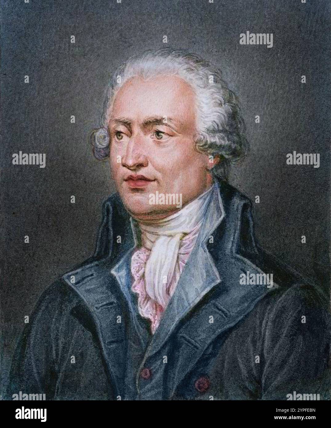 Portrait de Marie Jean Antoine Nicolas de Caritat, marquis de Condorcet ( 1743 - 1794 ) gravure d'après Jean Jacques Frilley Banque D'Images