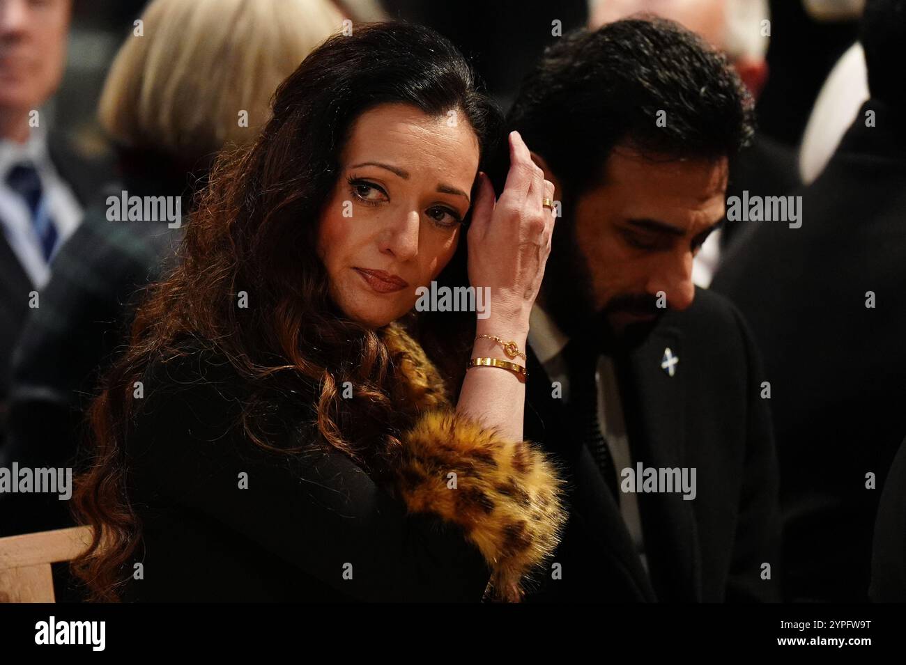 La présidente du parti ALBA, Tasmina Ahmed-Sheikh, lors du service commémoratif public pour l'ancien premier ministre d'Écosse Alex Salmond, décédé à l'âge de 69 ans le mois dernier, à la cathédrale St Giles d'Édimbourg. Date de la photo : samedi 30 novembre 2024. Banque D'Images